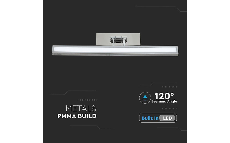 HLW LED LED Vloerlamp 8W met neutraal wit licht - Witte LED Lamp in mat chroom aluminium