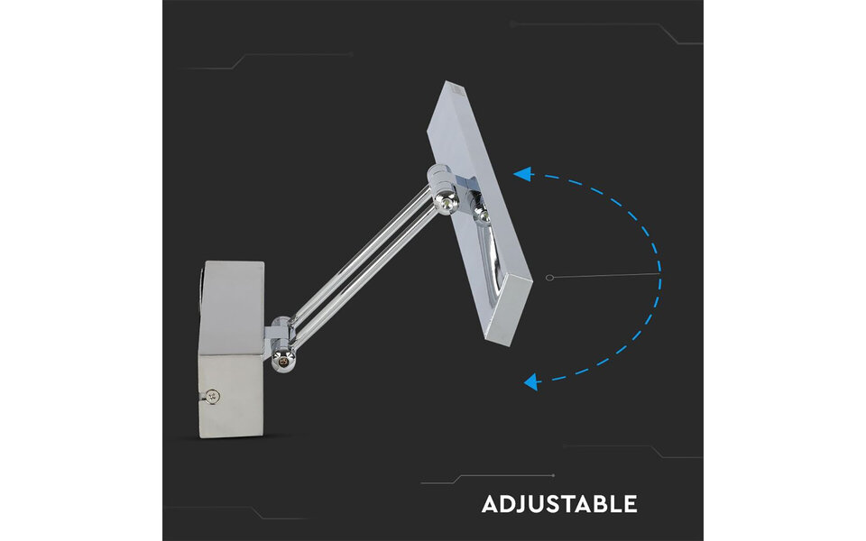 HLW LED LED Vloerlamp 8W met neutraal wit licht - Witte LED Lamp in mat chroom aluminium