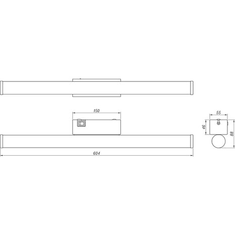 HLW LED LED Wandlamp Mat Zwart - Warm Wit 3000K - 6.5W LED, Badkamer & Interieur