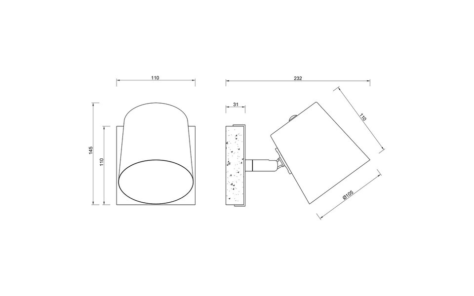 HLW LED LED Wandspot Trion Bimm - Antiek Nikkel, Ronde LED Spot met E14 Fitting