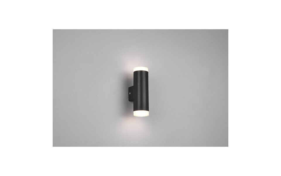 HLW LED LED Wandlamp Trion Yar - 8W Warm Wit 3000K - Mat Zwart, Duurzaam Kunststof