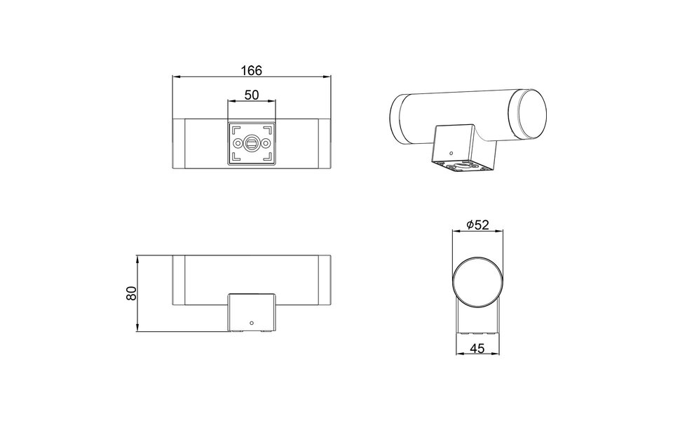 HLW LED LED Wandlamp Trion Yar - 8W Warm Wit 3000K - Mat Zwart, Duurzaam Kunststof