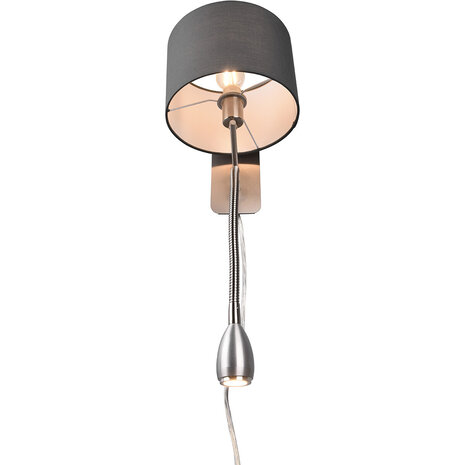 HLW LED LED Wandlamp Mat Grijs met Warm Wit 2700K–3000K, 3W LED & Flexibele Arm