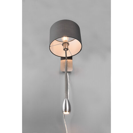 HLW LED LED Wandlamp Mat Grijs met Warm Wit 2700K–3000K, 3W LED & Flexibele Arm