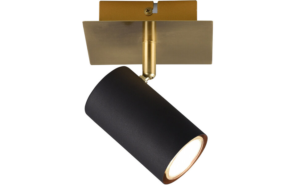 HLW LED Elegante LED Wandspot Trion Milona - Mat Zwart/Goud - GU10 Fitting