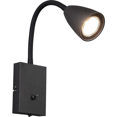 HLW LED LED Wandspot Mat Zwart met GU10 Fitting, Verstelbare Beam Angle & Aluminium