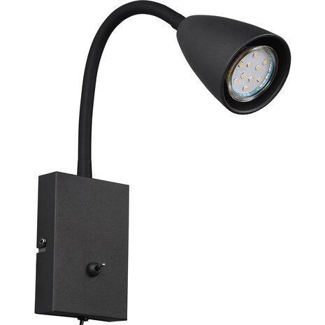 HLW LED LED Wandspot Mat Zwart met GU10 Fitting, Verstelbare Beam Angle & Aluminium