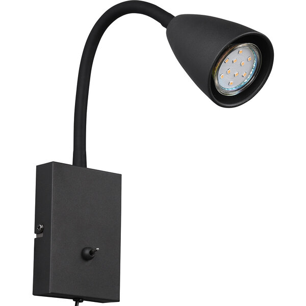 HLW LED LED Wandspot Mat Zwart met GU10 Fitting, Verstelbare Beam Angle & Aluminium