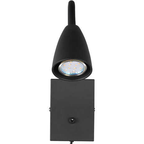 HLW LED LED Wandspot Mat Zwart met GU10 Fitting, Verstelbare Beam Angle & Aluminium