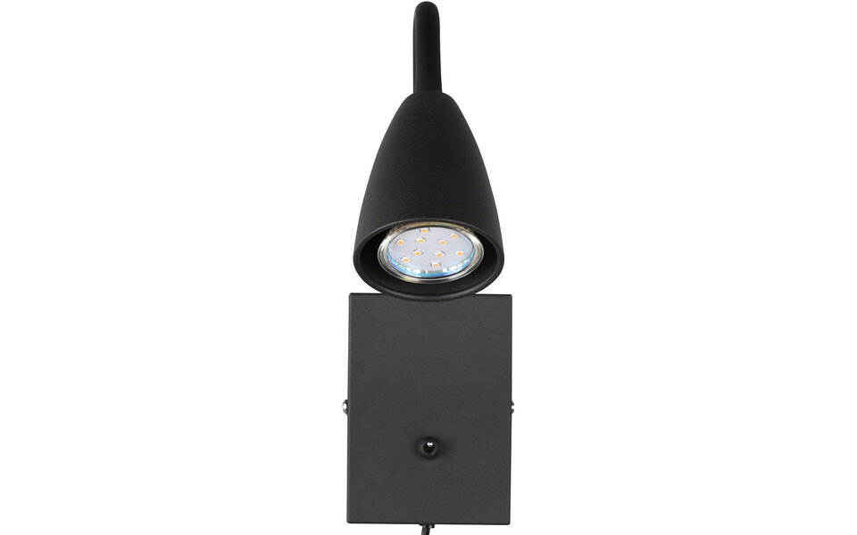 HLW LED LED Wandspot Mat Zwart met GU10 Fitting, Verstelbare Beam Angle & Aluminium