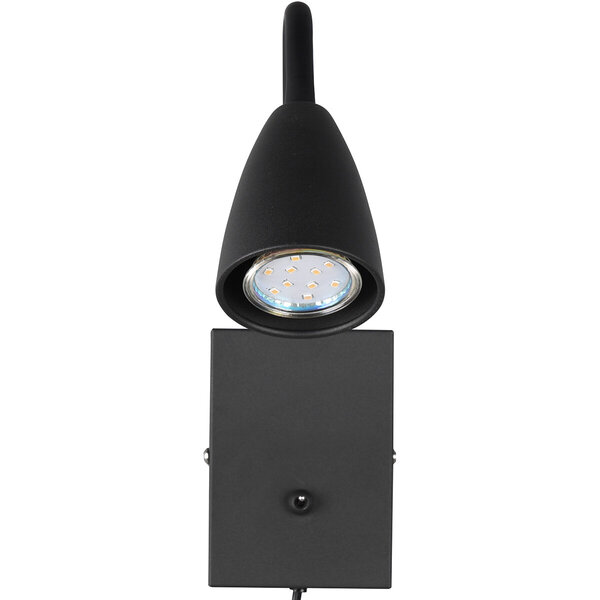 HLW LED LED Wandspot Mat Zwart met GU10 Fitting, Verstelbare Beam Angle & Aluminium