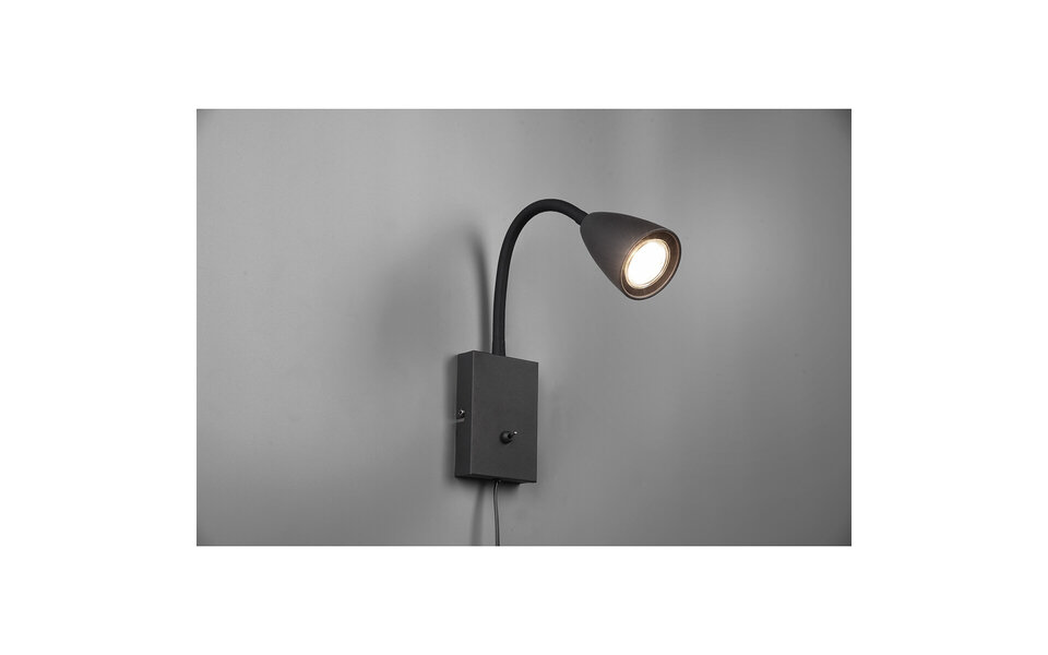 HLW LED LED Wandspot Mat Zwart met GU10 Fitting, Verstelbare Beam Angle & Aluminium
