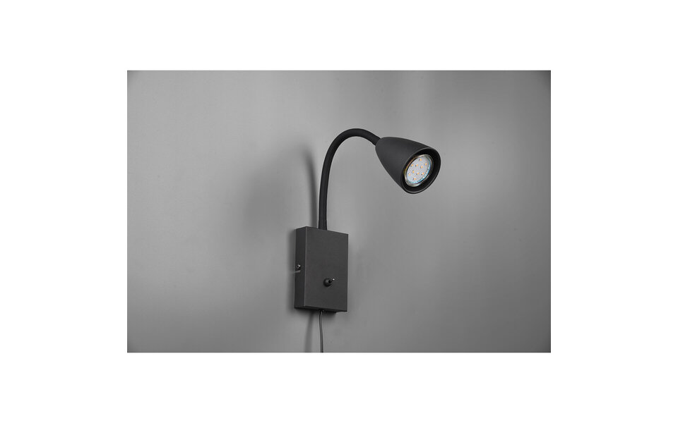 HLW LED LED Wandspot Mat Zwart met GU10 Fitting, Verstelbare Beam Angle & Aluminium