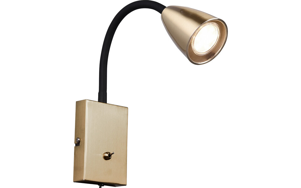 HLW LED LED Wandspot Mat Goud met GU10 Fitting, Beam Angle Verstelbaar & Aluminium