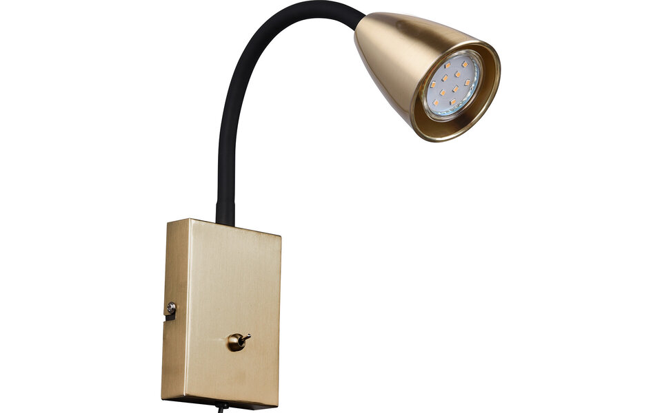 HLW LED LED Wandspot Mat Goud met GU10 Fitting, Beam Angle Verstelbaar & Aluminium
