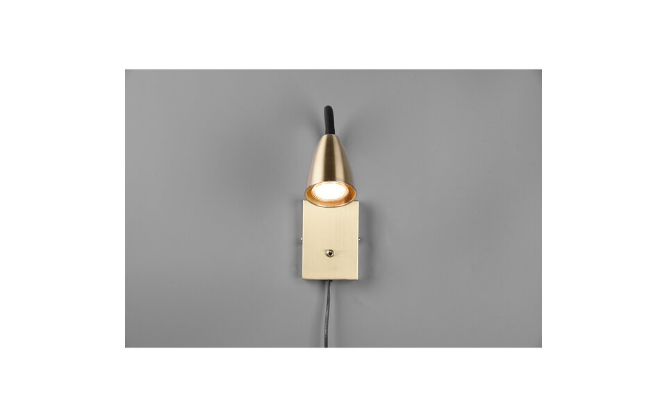 HLW LED LED Wandspot Mat Goud met GU10 Fitting, Beam Angle Verstelbaar & Aluminium