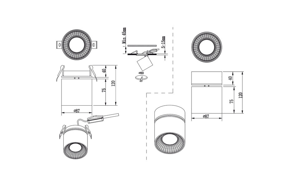 HLW LED Trion Pinati LED Wandlamp Mat Wit - Metalen Vloerlamp met GU10 Fitting
