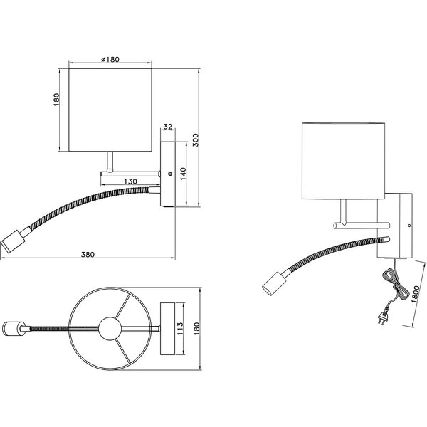 HLW LED LED Wandlamp Trion Ilay met natuurhout, dubbele lichtpunten en E27 fitting