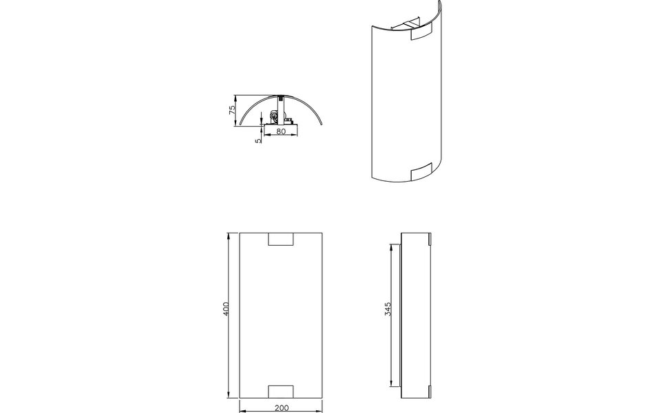 HLW LED LED Wandlamp Trion Arup - Metalen Vloerlamp, Beam Angle Verstelbaar & E27 Fitting