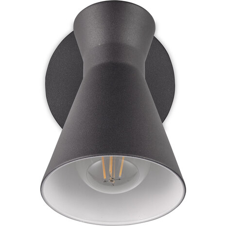 HLW LED Moderne LED Wandlamp Mat Zwart - Metalen Vloerlamp & LED Lamp E27 Fitting