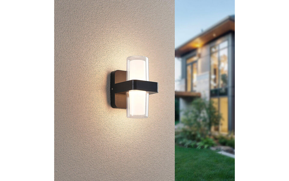 HLW LED LED Wandlamp Mat Zwart - 2 Lichtpunten, Warm Wit 3000K, 3.5W LED Wandlamp HLW LED LED Wandlamp Mat Zwart - 2 Lichtpunten, Warm Wit 3000K, 3.5W LED Wandlamp