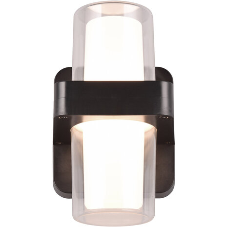 HLW LED LED Wandlamp Mat Zwart - 2 Lichtpunten, Warm Wit 3000K, 3.5W LED Wandlamp HLW LED LED Wandlamp Mat Zwart - 2 Lichtpunten, Warm Wit 3000K, 3.5W LED Wandlamp