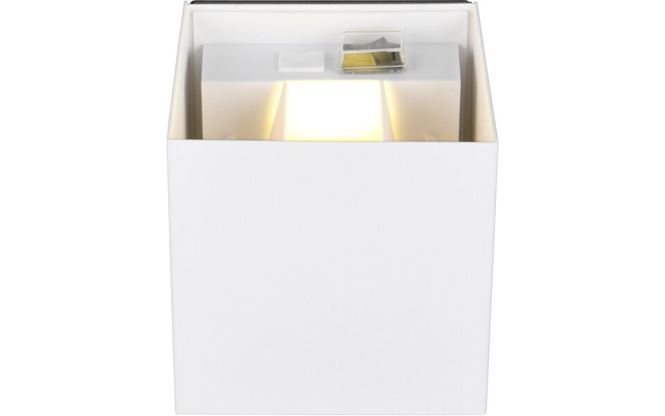 HLW LED LED Wandlamp met Sensor - Metalen Witte Vloerlamp 5W LED, Warm Wit 2700K-3000K, Tuin Wandlamp