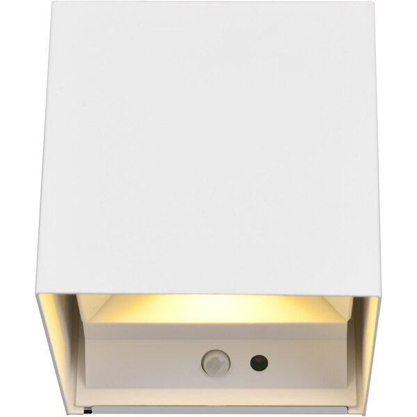 HLW LED LED Wandlamp met Sensor - Metalen Witte Vloerlamp 5W LED, Warm Wit 2700K-3000K, Tuin Wandlamp