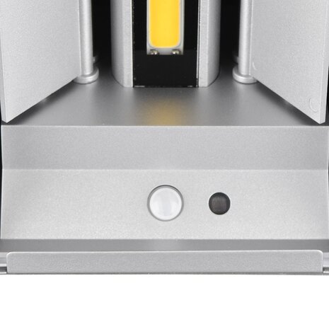 HLW LED LED Wandlamp met Sensor 5W – Warm Wit 3000K – Titaan Metalen Tuinverlichting