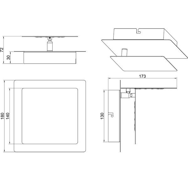 HLW LED LED Wandlamp Mat Wit | 6W LED, Warm Wit 2700K–3000K | Metalen Vloerlamp