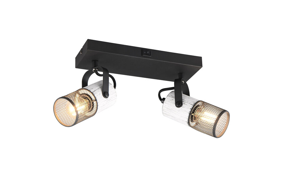 HLW LED LED Wandspot Trion Josh - Moderne Zwarte & Witte Metalen Vloerlamp met E14 Fitting