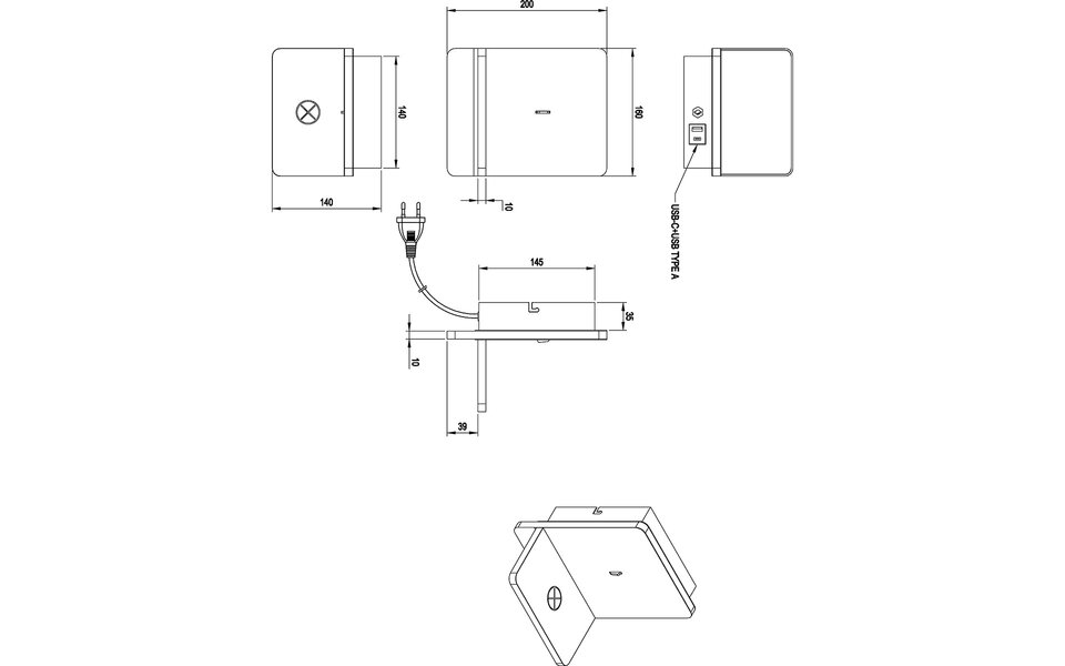 HLW LED LED Wandlamp Dimbaar Warm Wit 2700K–3000K - Mat Wit Metalen Vloerlamp