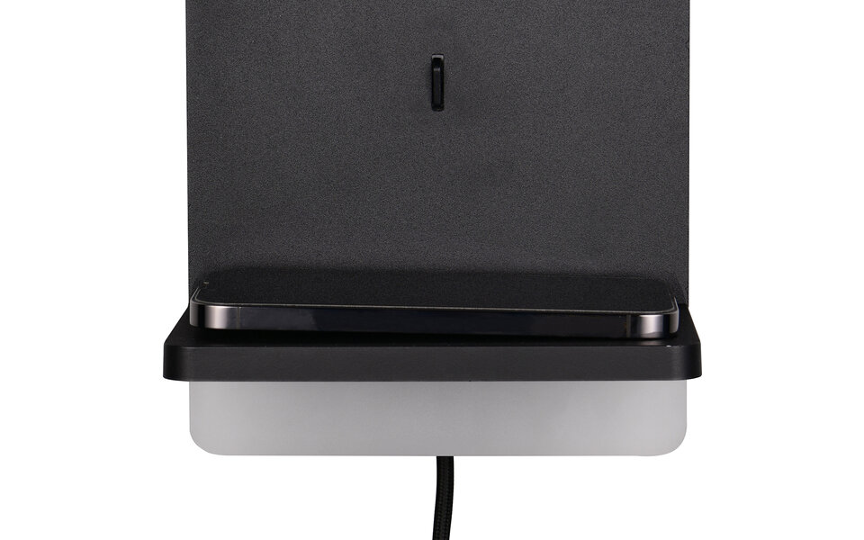 HLW LED LED Wandlamp Dimbaar in Mat Zwart met Warm Wit Licht 2700K–3000K en Laadstation