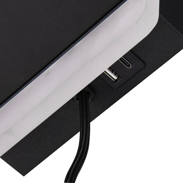 HLW LED LED Wandlamp Dimbaar in Mat Zwart met Warm Wit Licht 2700K–3000K en Laadstation