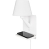 HLW LED LED Wandlamp Mat Wit - Metalen Vloerlamp met IP20, Laadstation en E14 Fitting