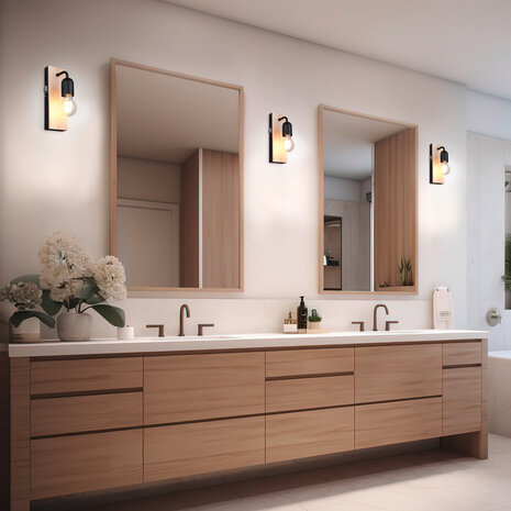 HLW LED LED Wandlamp Trion Turo van natuurhout - Stijlvolle LED Vloerlamp & Wandverlichting