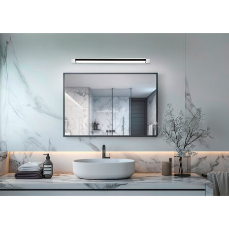 HLW LED LED Wandlamp - 15.5W LED lamp met touchdimmer, aanpasbare kleur en chroom design HLW LED LED Wandlamp - 15.5W LED lamp met touchdimmer, aanpasbare kleur en chroom design