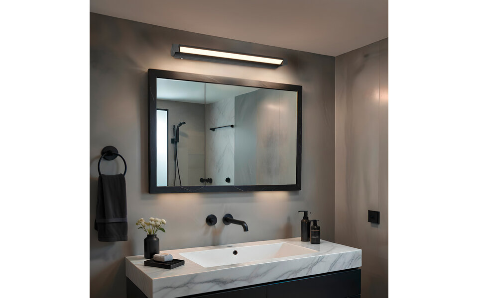 HLW LED LED Wandlamp Mat Zwart met 15.5W, Touchdimmer & Aanpasbare Kleur - LED Vloerlamp HLW LED LED Wandlamp Mat Zwart met 15.5W, Touchdimmer & Aanpasbare Kleur - LED Vloerlamp