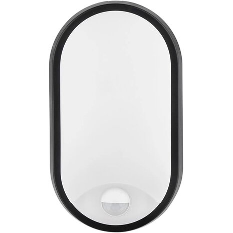HLW LED LED Wandlamp met Sensor 15W - Zwarte Vloerlamp met IP54 & 3in1 CCT