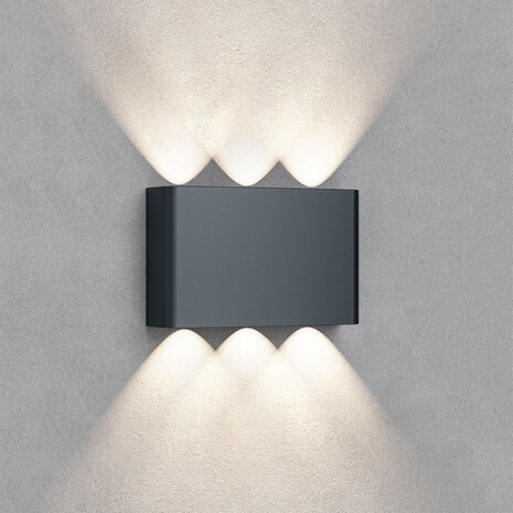 HLW LED LED Wandlamp & Vloerlamp Zwart - IP65 Waterdicht, 6W LED, Beam Angle Verstelbaar, Warm-wit tot Daglicht Wit