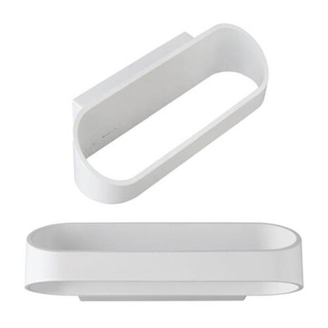 HLW LED LED Wandlamp 6W - Neutraal Wit 4000K, Mat Wit Aluminium, Ovaal Design