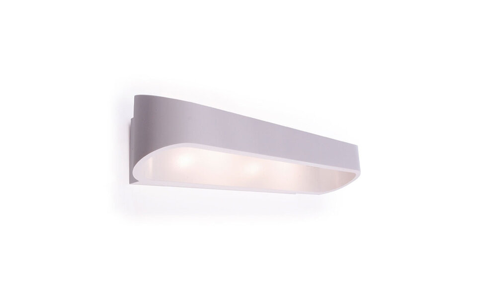 HLW LED Moderne LED Wandlamp 12W - Neutraal Wit 4000K, Ovaal, Mat Wit Aluminium