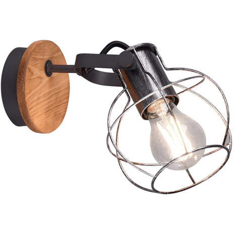 LED Wandspot Trion Madrid - Mat Zilver, Aluminium, E27 Fitting, 1-lichts