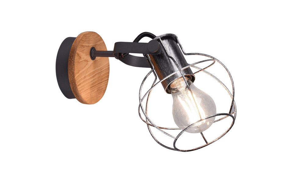 HLW LED LED Wandspot Trion Madrid - Mat Zilver, Aluminium, E27 Fitting, 1-lichts