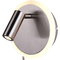 LED wandlamp | 7W | 3000K | Mat Nikkel | Rond | 2-lichts