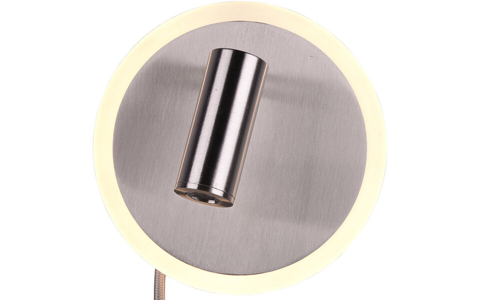 HLW LED LED Wandlamp Trion Jodan - 7W LED, Warm Wit 2700K–3000K, Mat Nikkel