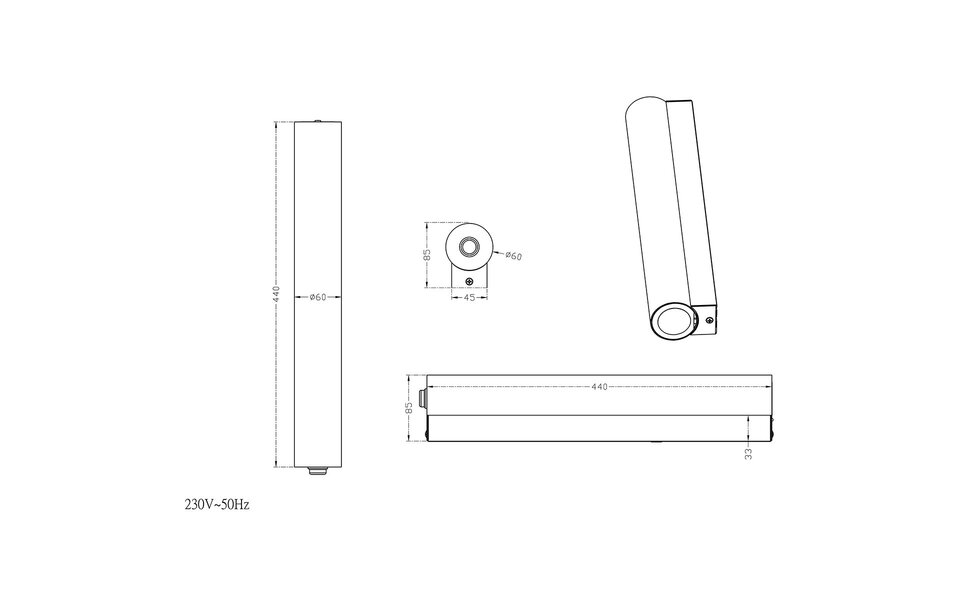 HLW LED LED Wandlamp & Vloerlamp Trion Kalian - 6W, Warm Wit 2700K-3000K, Beam Angle Verstelbaar