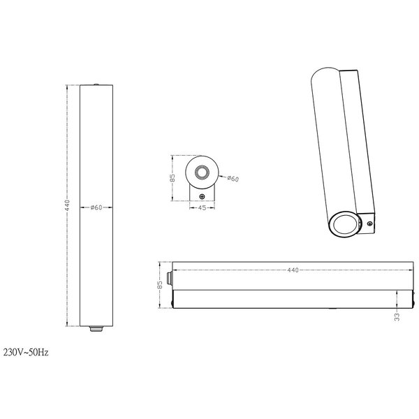 HLW LED LED Wandlamp & Vloerlamp Trion Kalian - 6W, Warm Wit 2700K-3000K, Beam Angle Verstelbaar
