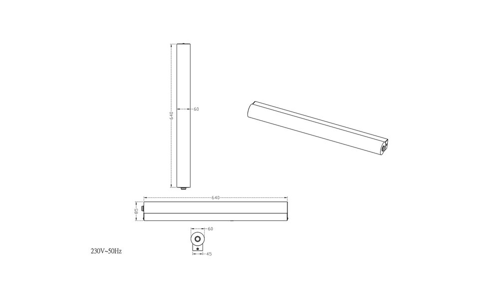 HLW LED LED Wandlamp 9W Warm Wit 3000K met Beam Angle verstelbaar - Mat Chroom