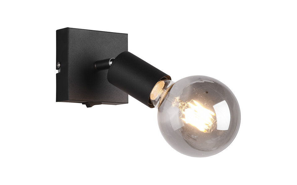 HLW LED LED Wandspot Trion Zuncka Mat Zwart – E27 Fitting, Aluminium, Perfect voor LED Lamp & LED Spot